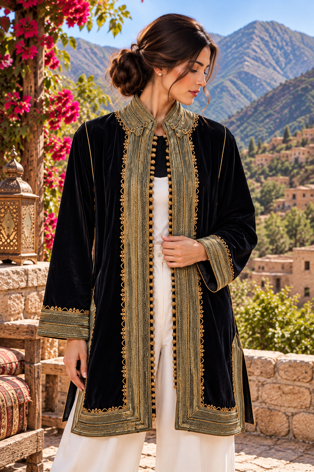 Three-Quarters Black Gold Trim - Front