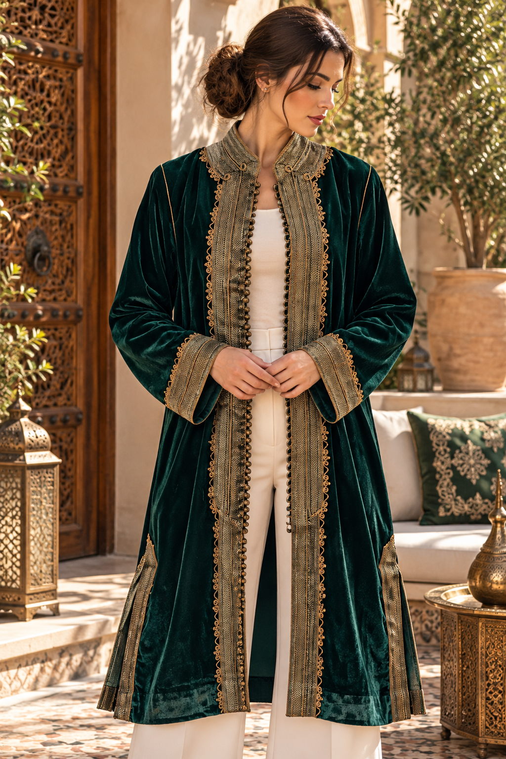 Three-Quarters Emerald Gold Trim - Front