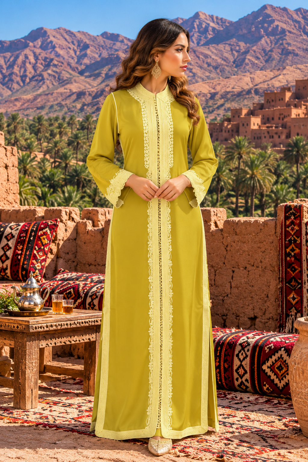 Caftan Golden Mustard Desert Oasis - Front