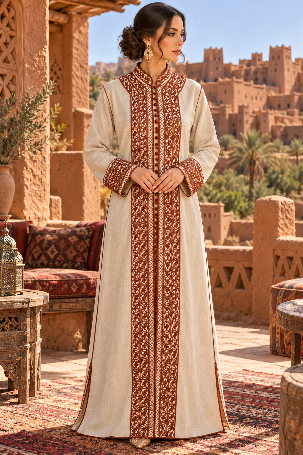 Caftan Ivory Terracotta Kasbah - Front