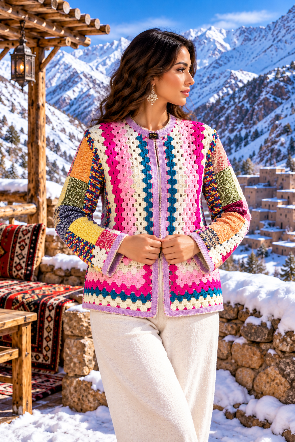 Jacket Patchwork Crochet Alpine