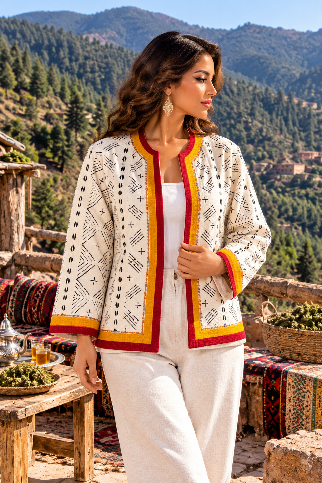 Jacket Berber Geometric Mountain