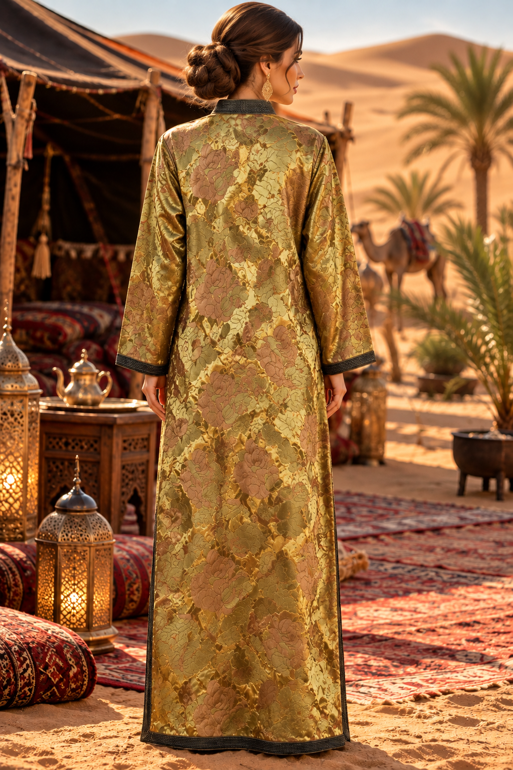 Pièce unique Olive Gold Brocade - Front